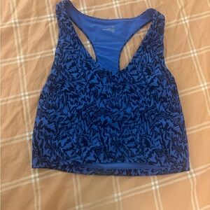Aerie offline Women's Blue Patterned Racerback Bralette/tank
